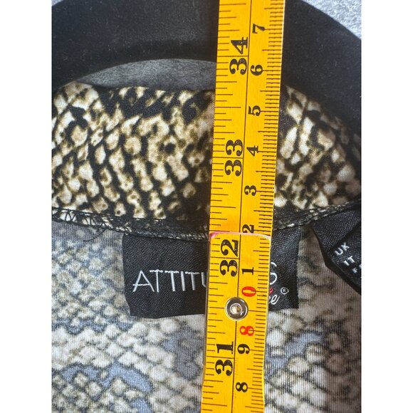 Womens Snake Print Kimono Jacket Attitudes By Renee Open Front Relaxed Fit - Picture 6 of 7